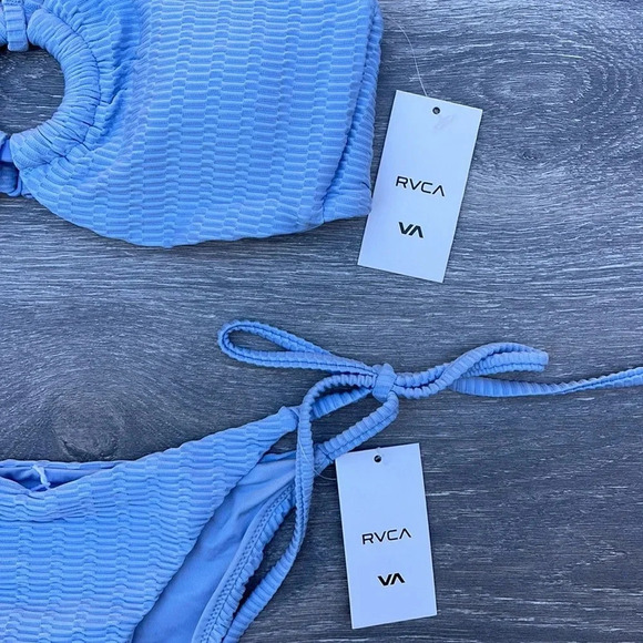 RVCA Daybreak Bandeau Bikini Top & Daybreak French Bikini Bottoms, iris - Picture 12 of 16